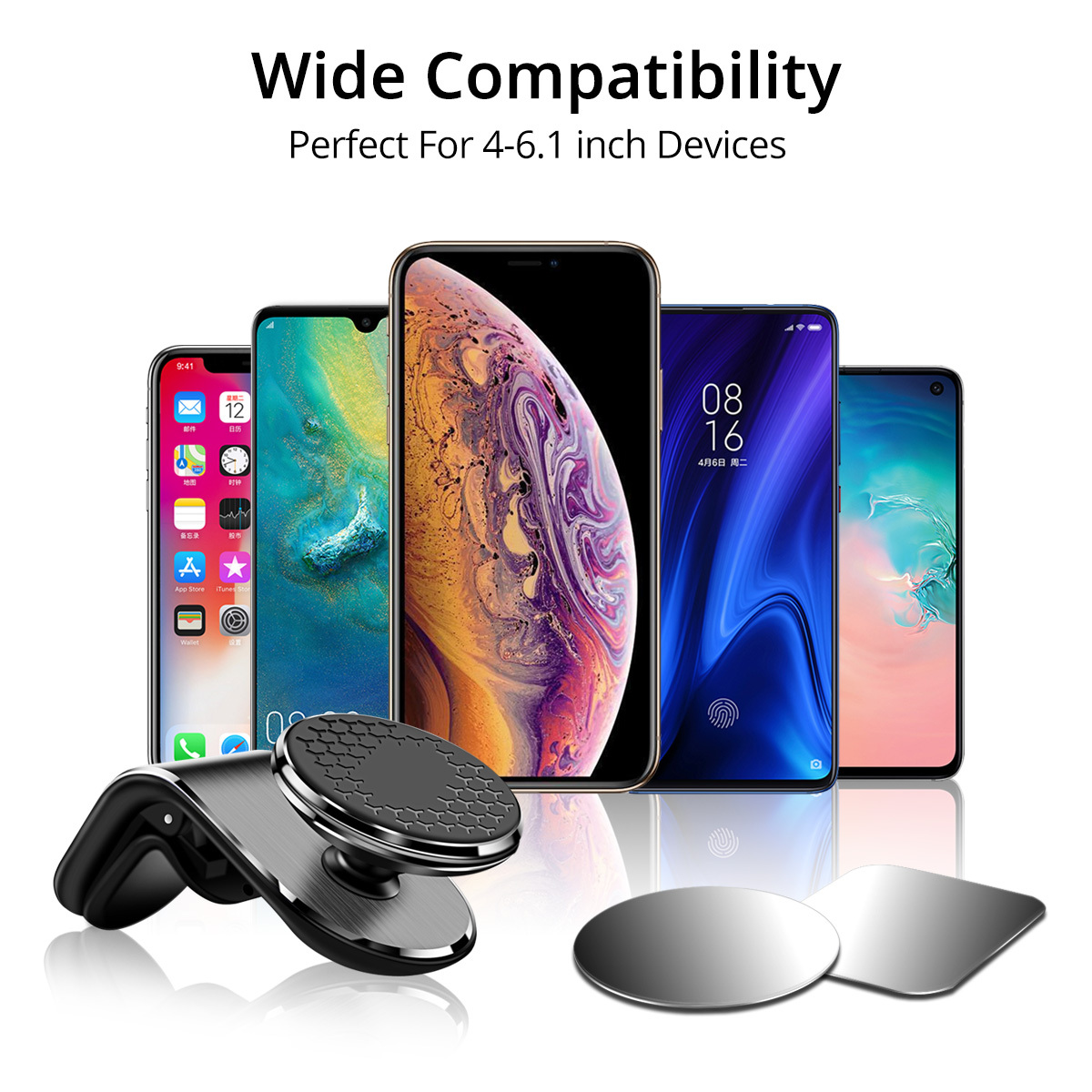 Magnetyczny uchwyt samochodowy na telefon do kratki wentylacyjnej – obrotowy uchwyt na smartfon. - obrazek 3