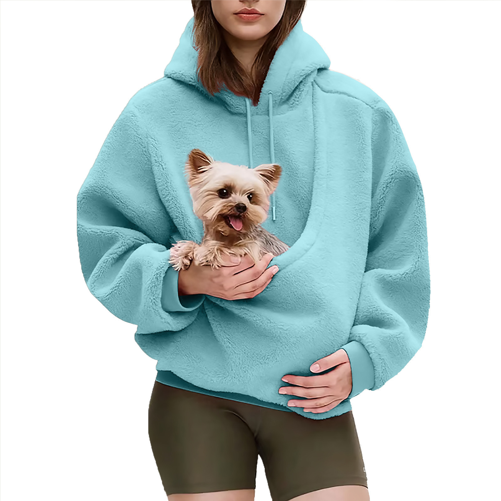 Bluza „kangurka” z kapturem i dużą kieszenią na małego pupila – wygodna bluza dla właścicieli psów - obrazek 9
